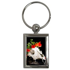 Animal Skull With A Wreath Of Wild Flower Key Chains (rectangle)  by igorsin