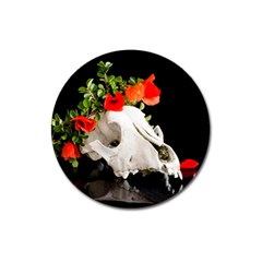 Animal Skull With A Wreath Of Wild Flower Magnet 3  (round) by igorsin