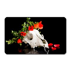 Animal Skull With A Wreath Of Wild Flower Magnet (rectangular)