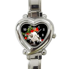 Animal Skull With A Wreath Of Wild Flower Heart Italian Charm Watch