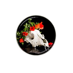 Animal Skull With A Wreath Of Wild Flower Hat Clip Ball Marker (4 Pack)