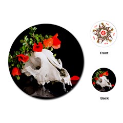 Animal Skull With A Wreath Of Wild Flower Playing Cards (round)  by igorsin