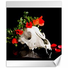 Animal Skull With A Wreath Of Wild Flower Canvas 8  X 10 