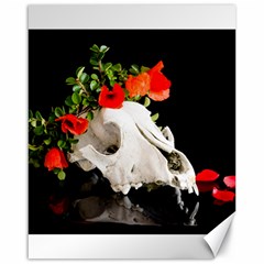 Animal Skull With A Wreath Of Wild Flower Canvas 16  X 20   by igorsin