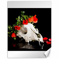 Animal Skull With A Wreath Of Wild Flower Canvas 18  X 24   by igorsin