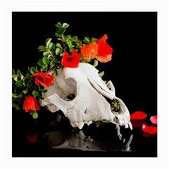 Animal Skull With A Wreath Of Wild Flower Medium Glasses Cloth by igorsin