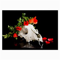 Animal Skull With A Wreath Of Wild Flower Large Glasses Cloth by igorsin