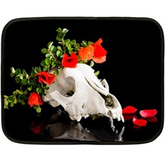 Animal Skull With A Wreath Of Wild Flower Fleece Blanket (mini)