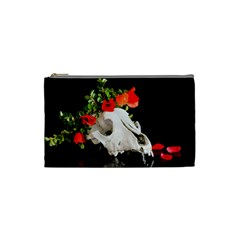 Animal Skull With A Wreath Of Wild Flower Cosmetic Bag (small) 