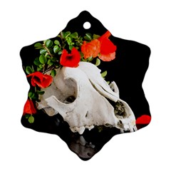 Animal Skull With A Wreath Of Wild Flower Ornament (snowflake) by igorsin