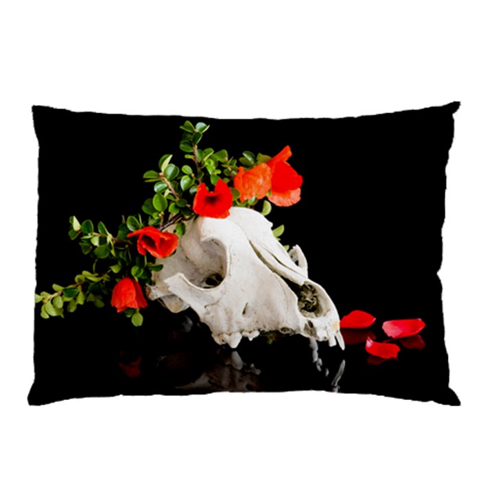 Animal skull with a wreath of wild flower Pillow Case (Two Sides)