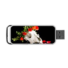 Animal Skull With A Wreath Of Wild Flower Portable Usb Flash (one Side)