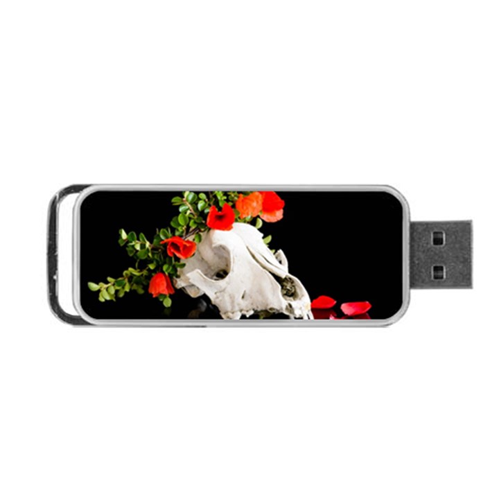 Animal skull with a wreath of wild flower Portable USB Flash (Two Sides)