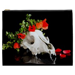 Animal Skull With A Wreath Of Wild Flower Cosmetic Bag (xxxl) 