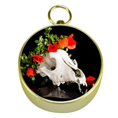 Animal Skull With A Wreath Of Wild Flower Gold Compasses by igorsin