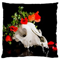 Animal Skull With A Wreath Of Wild Flower Standard Flano Cushion Case (two Sides) by igorsin