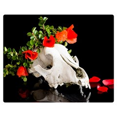 Animal Skull With A Wreath Of Wild Flower Double Sided Flano Blanket (medium)  by igorsin