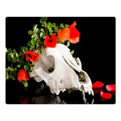 Animal Skull With A Wreath Of Wild Flower Double Sided Flano Blanket (large) 