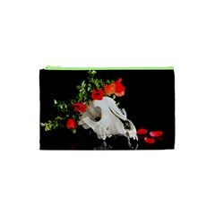 Animal Skull With A Wreath Of Wild Flower Cosmetic Bag (xs)