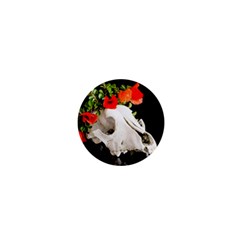 Animal Skull With A Wreath Of Wild Flower 1  Mini Button by igorsin