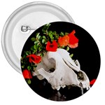 Animal skull with a wreath of wild flower 3  Button Front