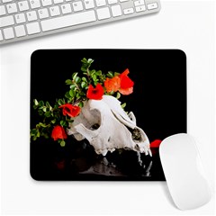 Animal Skull With A Wreath Of Wild Flower Large Mousepad by igorsin