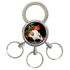 Animal Skull With A Wreath Of Wild Flower 3-ring Key Chain by igorsin