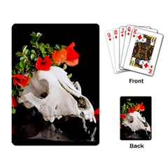 Animal Skull With A Wreath Of Wild Flower Playing Cards Single Design by igorsin