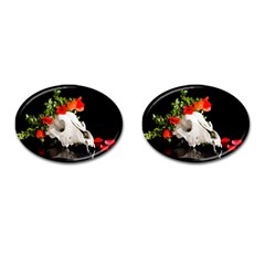 Animal Skull With A Wreath Of Wild Flower Cufflinks (oval) by igorsin