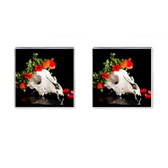 Animal Skull With A Wreath Of Wild Flower Cufflinks (square) by igorsin