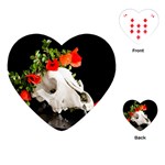 Animal skull with a wreath of wild flower Playing Cards (Heart) Front