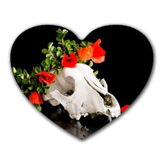 Animal Skull With A Wreath Of Wild Flower Heart Mousepad by igorsin