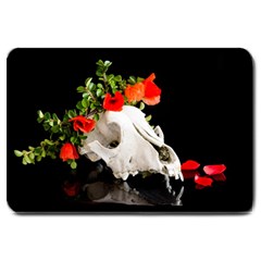 Animal Skull With A Wreath Of Wild Flower Large Doormat by igorsin