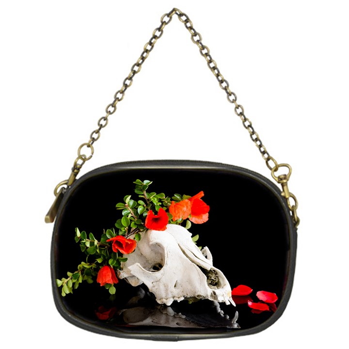 Animal skull with a wreath of wild flower Chain Purse (One Side)