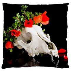 Animal Skull With A Wreath Of Wild Flower Large Cushion Case (one Side) by igorsin