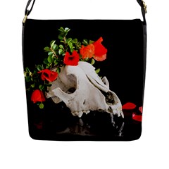 Animal Skull With A Wreath Of Wild Flower Flap Closure Messenger Bag (l) by igorsin