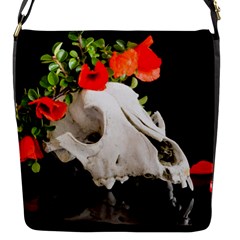 Animal Skull With A Wreath Of Wild Flower Flap Closure Messenger Bag (s) by igorsin