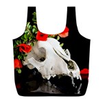 Animal skull with a wreath of wild flower Full Print Recycle Bag (L) Front