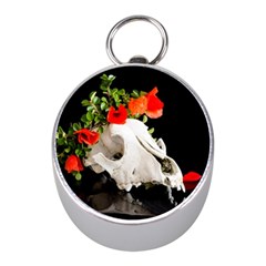 Animal Skull With A Wreath Of Wild Flower Silver Compass (mini) by igorsin