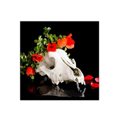 Animal Skull With A Wreath Of Wild Flower Satin Bandana Scarf by igorsin