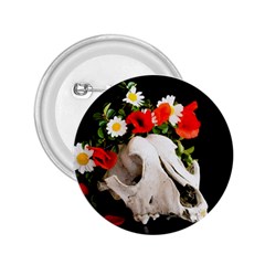 Animal Skull With A Wreath Of Wild Flower 2 25  Buttons by igorsin