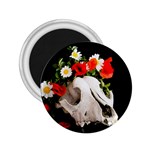 Animal skull with a wreath of wild flower 2.25  Magnets Front