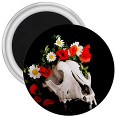 Animal Skull With A Wreath Of Wild Flower 3  Magnets by igorsin