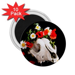 Animal Skull With A Wreath Of Wild Flower 2 25  Magnets (10 Pack)  by igorsin