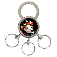 Animal Skull With A Wreath Of Wild Flower 3-ring Key Chains by igorsin