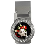 Animal skull with a wreath of wild flower Money Clips (CZ)  Front