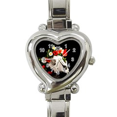 Animal Skull With A Wreath Of Wild Flower Heart Italian Charm Watch by igorsin