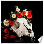 Animal skull with a wreath of wild flower Canvas 16  x 16   15.2 x15.41  Canvas - 1