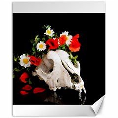 Animal Skull With A Wreath Of Wild Flower Canvas 16  X 20   by igorsin