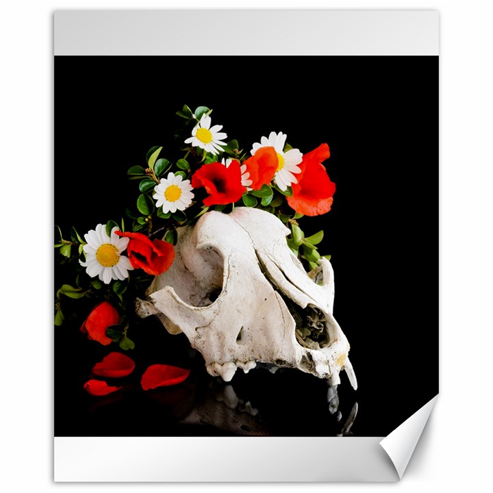 Animal skull with a wreath of wild flower Canvas 16  x 20  